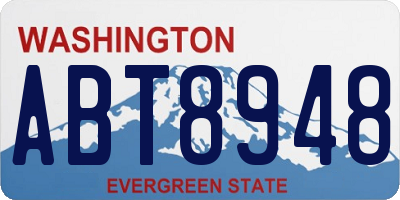 WA license plate ABT8948