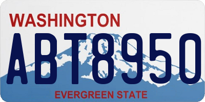 WA license plate ABT8950