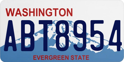 WA license plate ABT8954
