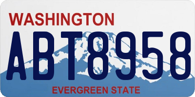 WA license plate ABT8958
