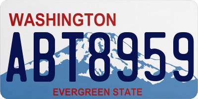 WA license plate ABT8959