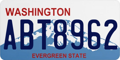 WA license plate ABT8962