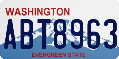 WA license plate ABT8963