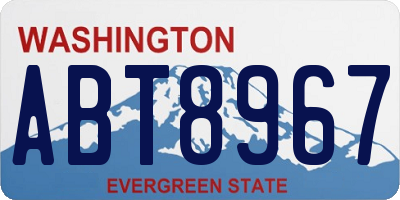 WA license plate ABT8967
