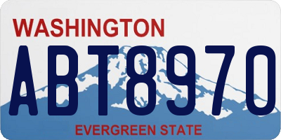 WA license plate ABT8970