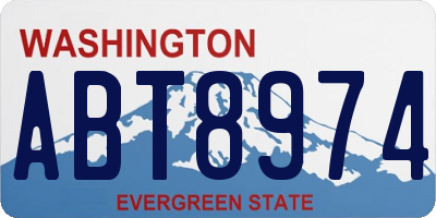 WA license plate ABT8974