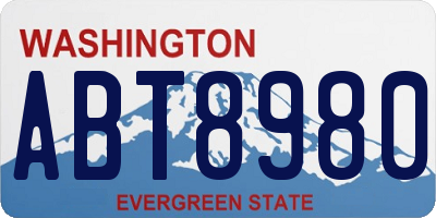 WA license plate ABT8980