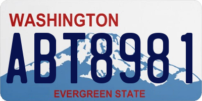 WA license plate ABT8981