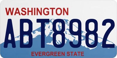 WA license plate ABT8982