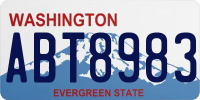 WA license plate ABT8983