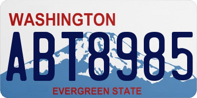 WA license plate ABT8985