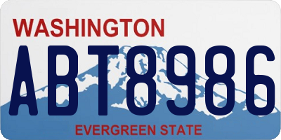 WA license plate ABT8986