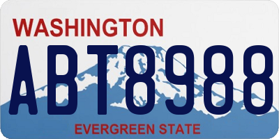 WA license plate ABT8988