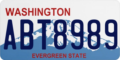 WA license plate ABT8989