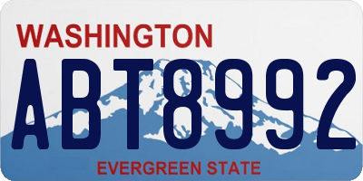 WA license plate ABT8992