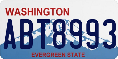 WA license plate ABT8993