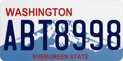 WA license plate ABT8998