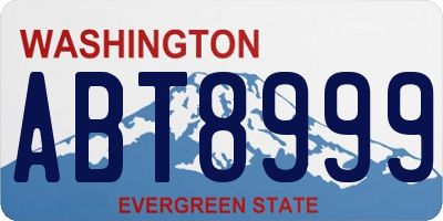 WA license plate ABT8999