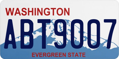 WA license plate ABT9007