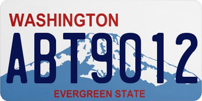 WA license plate ABT9012