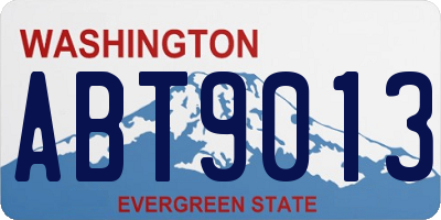 WA license plate ABT9013