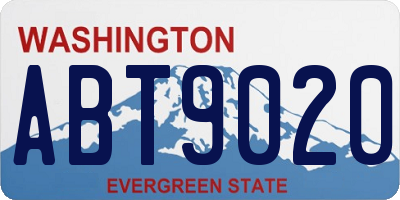 WA license plate ABT9020