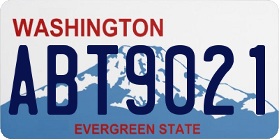 WA license plate ABT9021