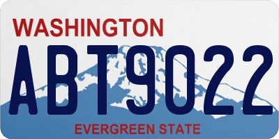 WA license plate ABT9022
