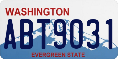 WA license plate ABT9031