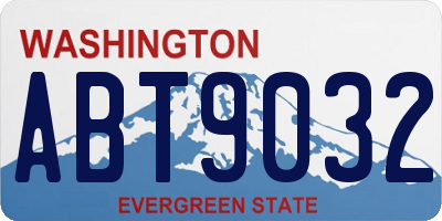 WA license plate ABT9032