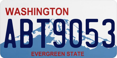 WA license plate ABT9053