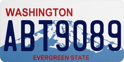 WA license plate ABT9089