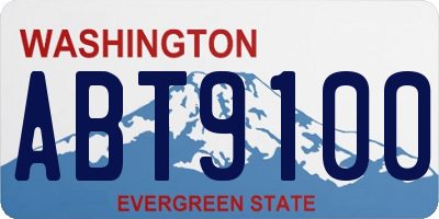 WA license plate ABT9100