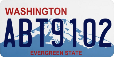 WA license plate ABT9102