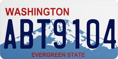 WA license plate ABT9104