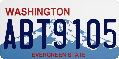 WA license plate ABT9105