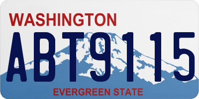 WA license plate ABT9115