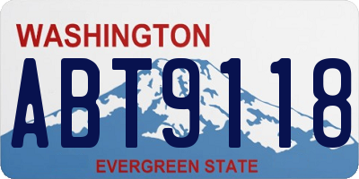 WA license plate ABT9118