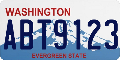 WA license plate ABT9123