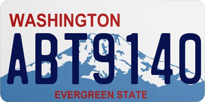 WA license plate ABT9140