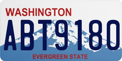 WA license plate ABT9180