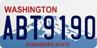 WA license plate ABT9190
