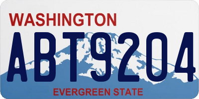 WA license plate ABT9204