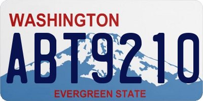WA license plate ABT9210