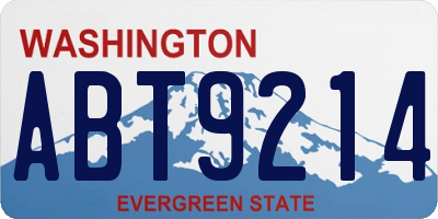 WA license plate ABT9214