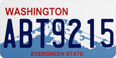WA license plate ABT9215
