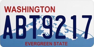 WA license plate ABT9217