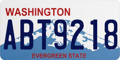WA license plate ABT9218