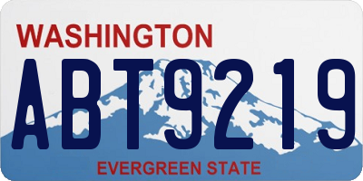 WA license plate ABT9219
