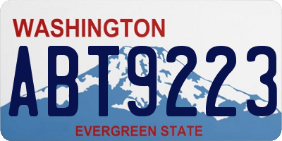 WA license plate ABT9223